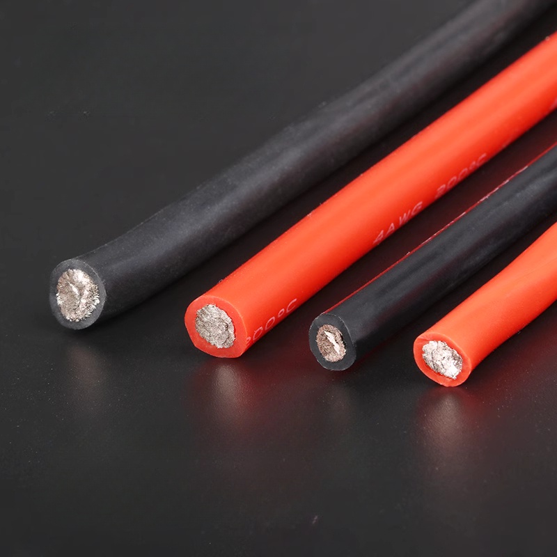 สายเคเบิลซิลิโคน 8AWG 9AWG 10AWG 11 AWG 12 AWG 13AWG 14 AWG 15 AWG 5 เมตร 2 เมตร สีแดง และสีดํา