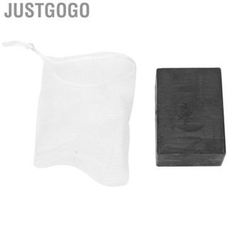 Justgogo Bamboo Charcoal Soap  Exfoliating Black Naturally Refreshing for Menwomen Wash Your Face Take a Bath