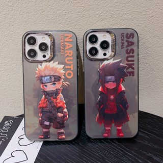 เคสโทรศัพท์มือถือ ลายการ์ตูนนารูโตะ ซาสึเกะ สีพื้น สําหรับ iPhone 11 14 13 12 Pro Max