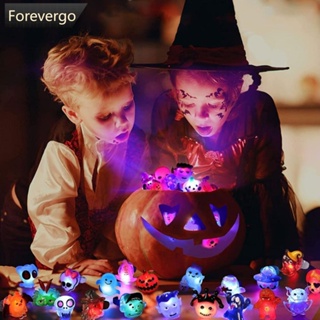 Forevergo แหวนไฟ LED รูปฟักทองผี กะโหลก ผี ฟักทอง สําหรับตกแต่งบ้าน ปาร์ตี้ฮาโลวีน B6T9 5 ชิ้น 10 ชิ้น