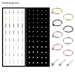 Shakangcool ชุดห่วงจมูก สเตนเลส คริสตัล รูปตัว C เครื่องประดับ 40 100 ชิ้น SGL