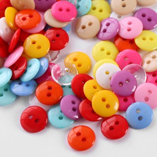 100PCs Acrylic Sewing Buttons 2 Holes Scrapbooking For Shirt Clothes 11.5MM Clearance sale