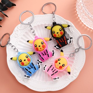 Fashion Pikachu Pokemon Keychain PVC Soft Rubber Ornaments Key Ring Clearance sale