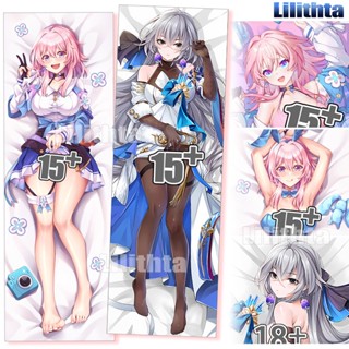 Dakimakura ปลอกหมอน ลายการ์ตูนอนิเมะ Honkai:Star Rail Bronya and March 7th Honkai Star Rail Game แฮนด์เมด