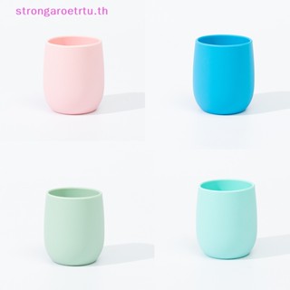 Strongaroetrtu แก้วน้ําซิลิโคน เกรดอาหาร กันตก คุณภาพสูง สีพื้น สําหรับเด็ก