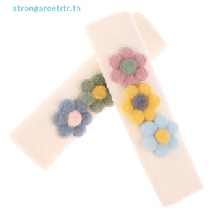 Strongaroetrtr ปลอกหุ้มสายเข็มขัดนิรภัย แบบนิ่ม ลายดอกไม้ สําหรับรถยนต์ 1 ชิ้น