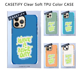 Casetify X Have A Nice Day เคสโทรศัพท์มือถือ TPU นิ่ม แบบใส ลายสติกเกอร์โมเสค สีฟ้า สีเขียว สีส้ม สําหรับ IPhone 15 14 13 12 11 Pro MAX Mini XS MAX XR X SE 6 6S 7 8 Plus