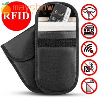Mayshow บล็อกสัญญาณโทรศัพท์ RFID หนัง PU ไร้กุญแจ กันขโมย ปลอดภัย