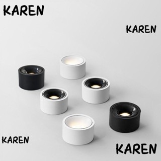 Karen ไฟดาวน์ไลท์ LED ติดพื้นผิว ไม่เปิด คุณภาพสูง ป้องกันแสงสะท้อน ทรงกลม 5 7 10W สําหรับติดเพดาน ห้องนั่งเล่น