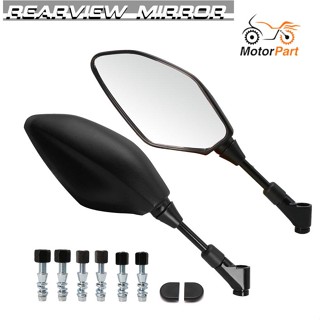 MOTOPRTS SHOP 1Pair Left Right Black Rearview Mirror White Glass for Yamaha MT07/MT09