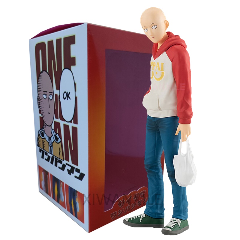 18cm POP UP PARADE One Punch Man Anime Figure One Punch Man Saitama OPPAI Hoodie Action Figure Collection Model Doll Toy