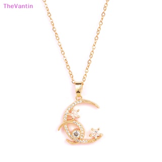 Thevantin สร้อยคอโซ่ จี้รูปดวงจันทร์ ดาว ประดับเพทาย เครื่องประดับแฟชั่น สําหรับผู้หญิง