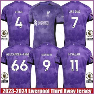 Ani 2023-2024 เสื้อยืดลําลอง แขนสั้น พิมพ์ลาย Third Away Virgil Diaz Salah Darwin Arnold Jersey สําหรับผู้ชาย ผู้หญิง เหมาะกับการเล่นกีฬา