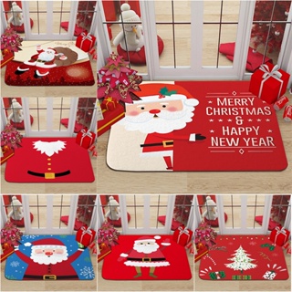 Merry Christmas พรมปูพื้น ลายซานตาคลอส กันลื่น สําหรับตกแต่งบ้าน ห้องนอน ออฟฟิศ (60X40 ซม.)