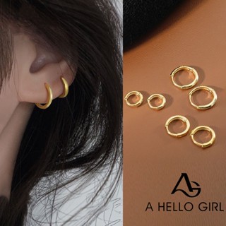 A HELLO GIRL ต่างหูรูปกระดูกสไตล์เกาหลี สําหรับผู้หญิง