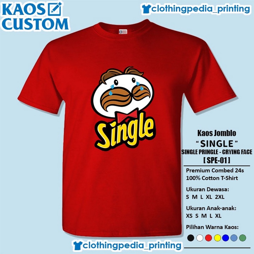 YF6 เสื้อยืดคอกลม เสื้อยืด พิมพ์ลาย Pringle Meme Sad Crying Face แฟชั่นสตรี