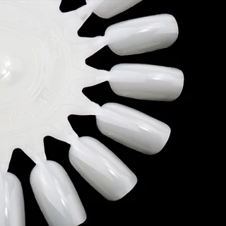 Koudan ถาดโชว์เล็บปลอมอะคริลิค UV ทรงวงรี ลายดอกไม้ สีขาวใส สําหรับฝึกทําเล็บ