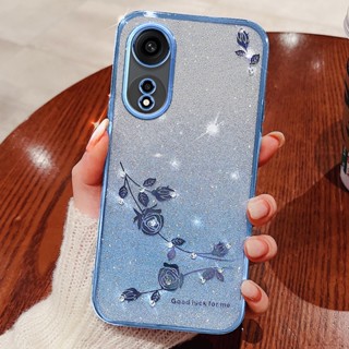 ขายดี เคสโทรศัพท์มือถือ ซิลิโคน ไล่โทนสี ลายดอกกุหลาบ ชุบไฟฟ้า สําหรับ OPPO Reno 8T 4G 5G A78 5G 2023