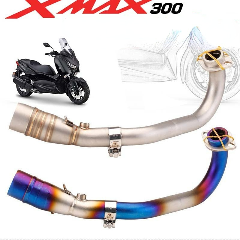 รถจักรยานยนต์ Yamaha XMAX300 XMAX250 V2 2020-2023 ท่อไอเสียข้อศอกพร้อม O2 Sensor เชื่อมต่อกับ 51 มม.
