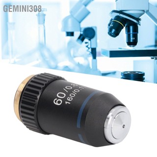 Gemini308 เลนส์ไมโครคูเปอร์ ทองเหลือง 60X สําหรับห้องปฏิบัติการชีววิทยา อินเตอร์เฟซ 20.2 มม.