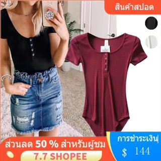 ♡︎ พร้อมส่ง ♡︎ เสื้อน่ารัก ♡︎ 9.9 shopee crop tops พร้อม ส่ง ❤“พร้อมส่ง”❤ ชุดจั๊มสูท คาร์ดิแกน คอกลม แขนสั้น กระดุมหลายแถว สําหรับผู้หญิง 0A7A