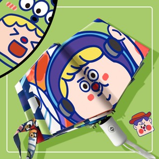 ร่มกันแดด ป้องกันฝน แบบพับได้ ลายการ์ตูน Buzz Lightyear แบบอัตโนมัติ สําหรับผู้หญิง