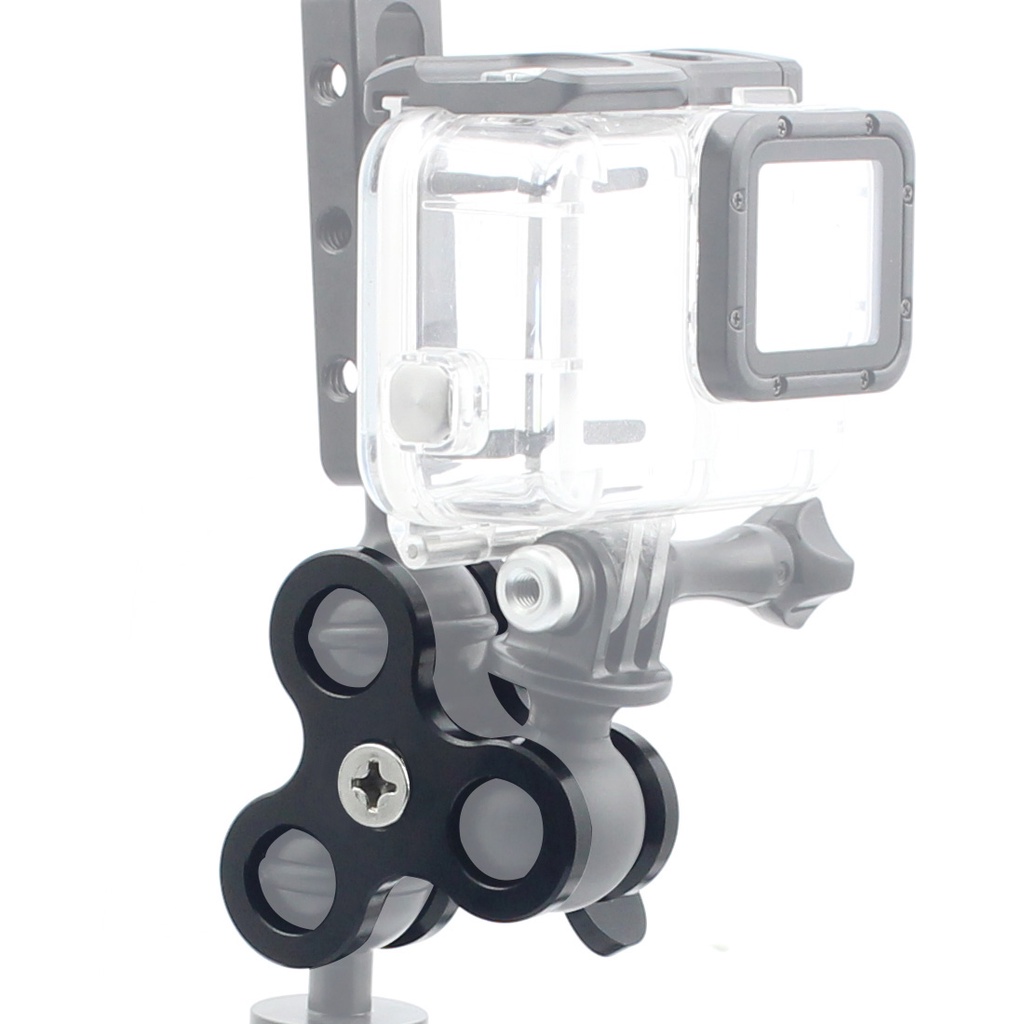 Feichao ไฟดําน้ํา Arm Ball Fixture คลิปผีเสื้อ Triple Clamp Mount อะแดปเตอร์อลูมิเนียมเข้ากันได้กับ GoPro 13/12/11 Action Camera