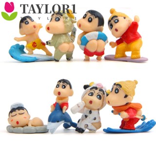 Taylor1 โมเดลฟิกเกอร์ Anime Q Version Action Figures 8 ชิ้นสําหรับตกแต่งสวน