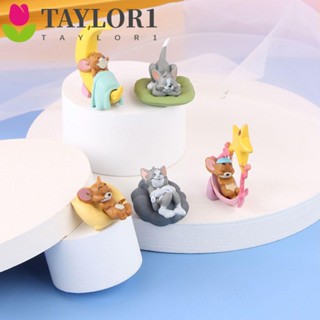 Taylor1 ตุ๊กตาฟิกเกอร์ Tom &amp; Jerry Action Figures ของเล่นสําหรับเด็ก 5 ชิ้น