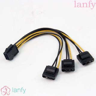 LANFY Pci-e ATX Extention Power Cable Male to Female Power Supply Adapter IDE Power Cable 6P Male to Three Large 4 Pin Molex to Pcie 6 pin to 4 pin 6P to Molex 4P PCI Express PSU Power Adapter Power Converter Cable/Multicolor