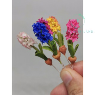 ดอกไฮยาซินธ์จิ๋ว (Hyacinth) ไซต์ SS ความยาว 3-4 ซม. ดอกไม้ดินปั้น ดอกไฮยาซินธ์ดินปั้น กิ่ง #ของจิ๋ว #ดินปั้น