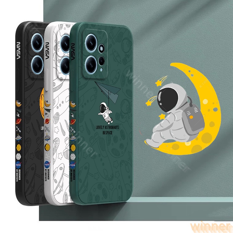 เคส Redmi Note 12 4G Note 12 5G Note 12 pro Note 12 pro+ Note 11 11s 11 pro 10 9 9s 9 pro 8 7 8 pro โทรศัพท์มือถือ ลายนักบินอวกาศ สําหรับ TKR