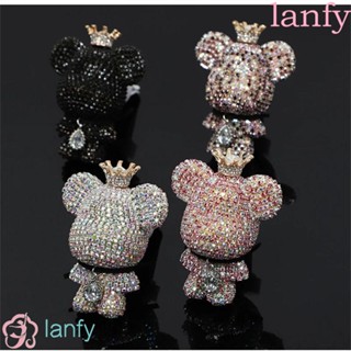 Lanfy คลิปกระจายกลิ่นหอมอโรมา รูปหมีน่ารัก สําหรับตกแต่งรถยนต์