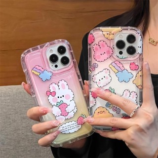 เคสกันกระแทกการ์ตูนกระต่าย สำหรับ iPhone 11Pro 11ProMax 11 12/12Pro 12ProMax 13/14 13Pro 13ProMax 14Plus 14Pro 14ProMax