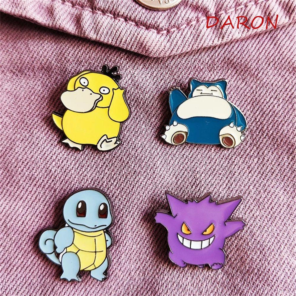 DARON เข็มกลัดโปเกมอนแฟนกระเป๋านักเรียนตกแต่ง Psyduck Genger Lapel Pin หมุดโลหะ