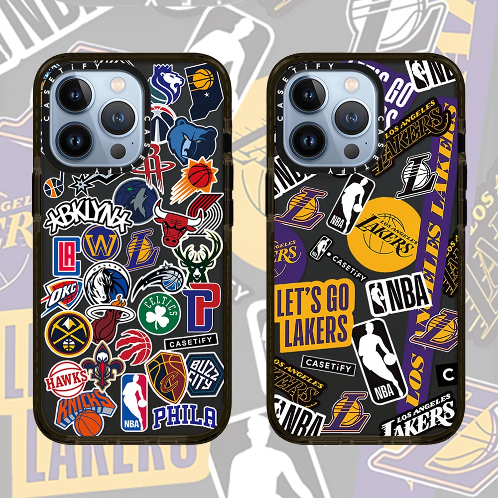เคสโทรศัพท์มือถือ ซิลิโคนนิ่ม ใส กันกระแทก ลายฉลากสติกเกอร์ NBA สําหรับ iPhone 11 14 Pro Max 12 13 Mini XS X XR SE 2020 6 7 8 Plus