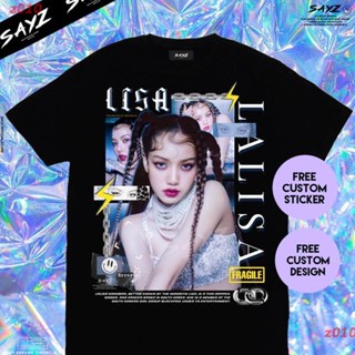 ราคาต่ำสุด!! COD kpop Lisa Blackpink LALISA Album Solo T-shirt ผู้หญิง ดพิมพ์ลาย เสื้อยืดผ้าฝ้าย คอกลม cotton ความนิ