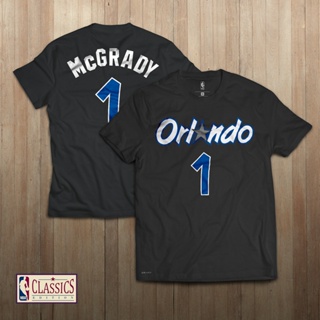 เสื้อยืดผ้าฝ้ายพิมพ์ลายเสื้อยืด พิมพ์ลาย NBA Basketball Player Orlando Magic Tracy McGrady สไตล์คลาสสิก