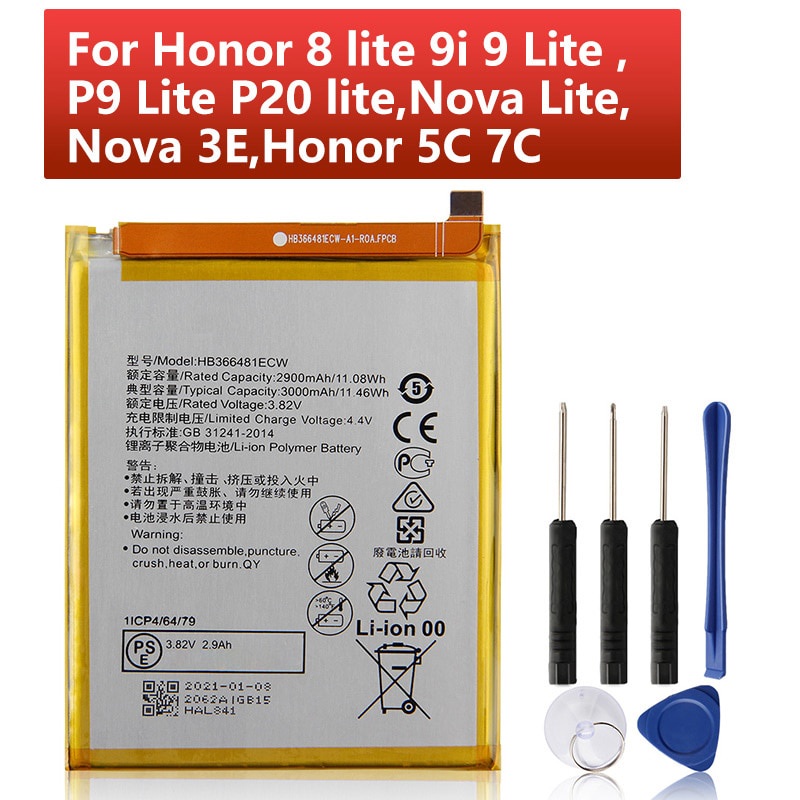 HB366481ECW โทรศัพท์Huawei Honor 8 9i 9 Lite Honor 5C 7C P9 Lite P10 Lite P20 Lite P8 nova 3E Enjoy 
