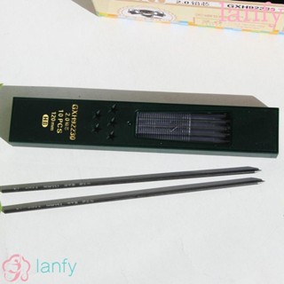 Lanfy เข็มทิศดินสอแกนตะกั่วสีดํา 10 ชิ้น / กล่องสําหรับเครื่องเขียนสํานักงาน Hb/2B