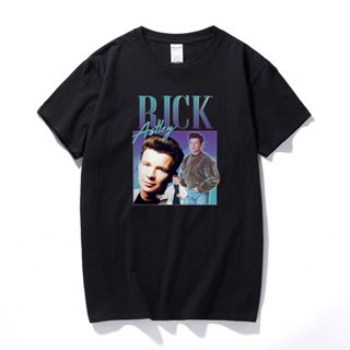 เสื้อยืดพิมพ์ลายแฟชั่นเสื้อยืด ผ้าฝ้าย พิมพ์ลายกราฟฟิค Rick Astley Homage Legend 90s 80s สไตล์เรโทร สําหรับผู้ชาย