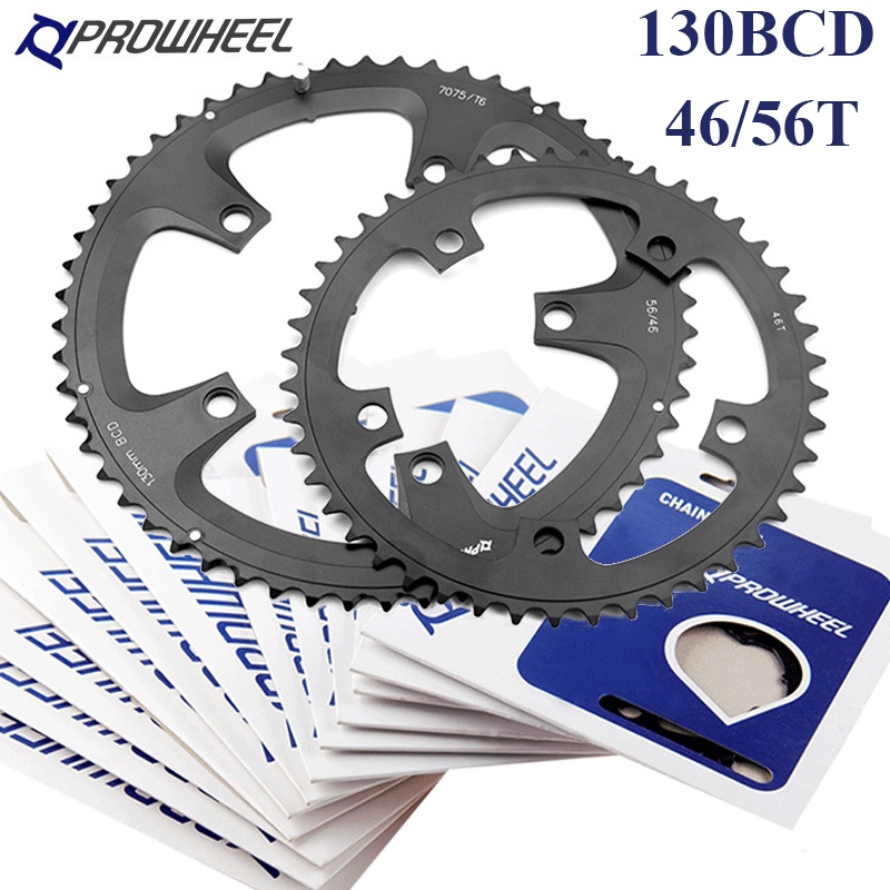 Prowheel 130BCD ใบจานหน้าจักรยาน อะลูมิเนียม น้ําหนักเบา 46T 56T 10S 11S 130 BCD