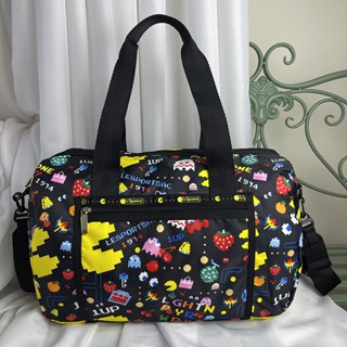 Lesportsac กระเป๋าสะพายไหล่ ความจุขนาดใหญ่ พิมพ์ลายการ์ตูน สําหรับผู้ชาย ผู้หญิง 3807