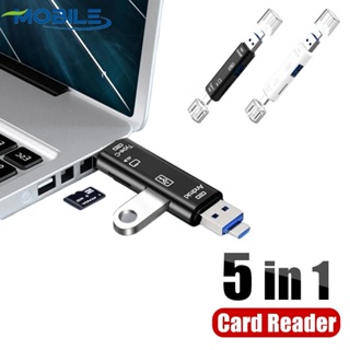 5 In 1 อะแดปเตอร์การ์ดรีดเดอร์ OTG Type C Usb Micro Usb Tf SD 2.0 อเนกประสงค์ อุปกรณ์เสริม สําหรับโทรศัพท์มือถือ PC