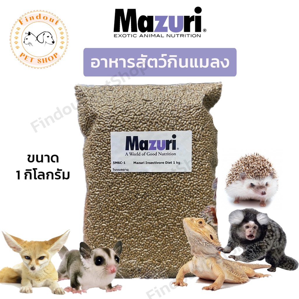 Mazuri อาหารสัตว์กินแมลง (5M6C) Insectivore Diet มาซูริเม่นแคระ ชูก้าไกรเดอร์ เบี๊ยดดราก้อน นกกินแมล