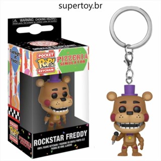 Funko Pop พวงกุญแจ - Rockstar Freddy Games: Five Nights at Freddys Pizza Simulator Action Figure