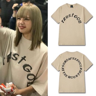 [S-5XL]เสื้อยืดลําลอง ผ้าฝ้าย แขนสั้น พิมพ์ลาย BLACKPINK LISA พลัสไซซ์ แฟชั่นฤดูร้อน สไตล์ฮิปฮอป สําหรับผู้ชาย และผู้หญิ