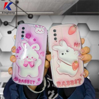 เคสโทรศัพท์มือถือแบบนิ่ม ลายการ์ตูนกระต่ายน่ารัก 3D สําหรับ VIVO Y35 Y21A Y21T Y12S Y02 Y12 Y22 Y22S Y20 Y16 Y15S Y15C Y91C Y21 2021 Y30