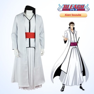 พร้อมส่ง BLEACH เครื่องแต่งกายคอสเพลย์ ชุดกิโมโน ทีม Captain Clothing Aizen Sousuke Broken Face