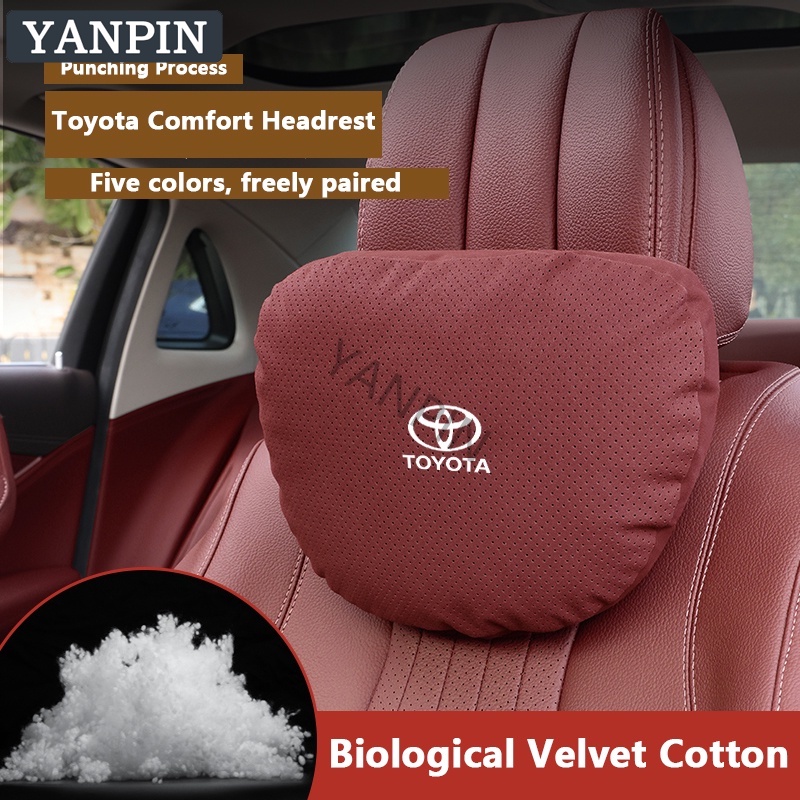Toyota หมอนรองคอ หนังนิ่ม สําหรับรถยนต์ Corolla Cross Yaris  REVO Chr Vios Altis Camry CROSS Wish Sienta HILUX Hiace Estima